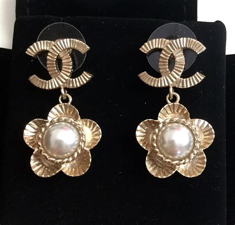 vintage chanel pearl drop earrings|most collectible chanel earrings.